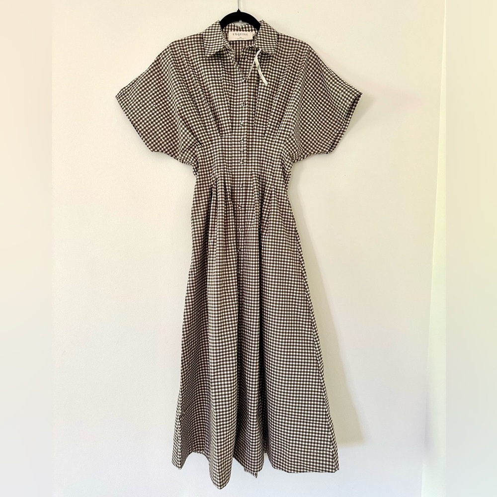 NWT Exquise The Tobie Studded Button-Front
Pleated Shirt Dress by anthropology